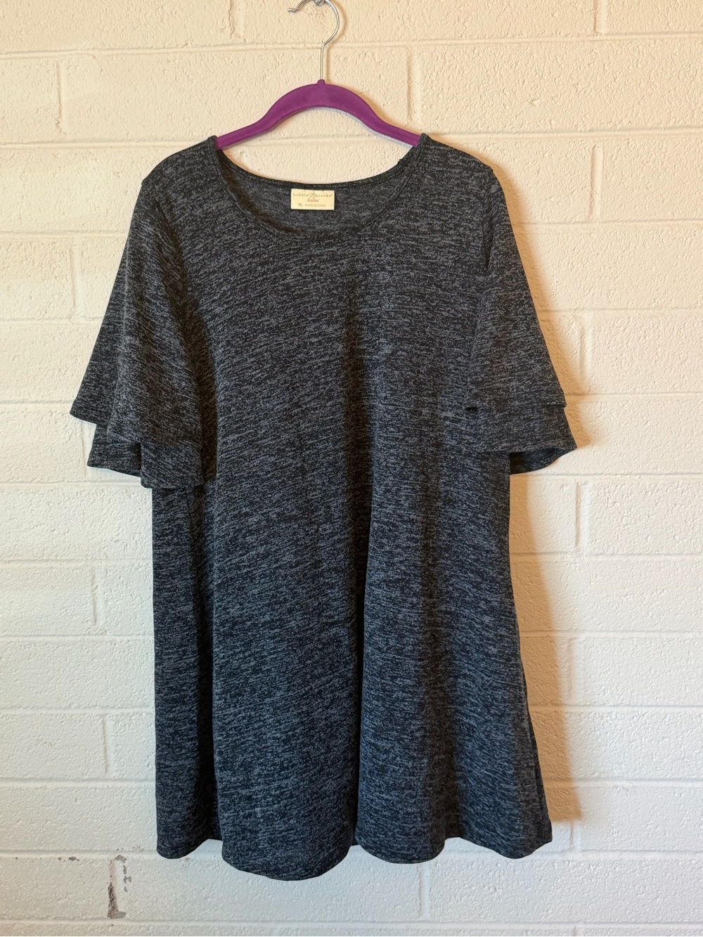 Bobbie Brooks Heathered Charcoal Knit Top